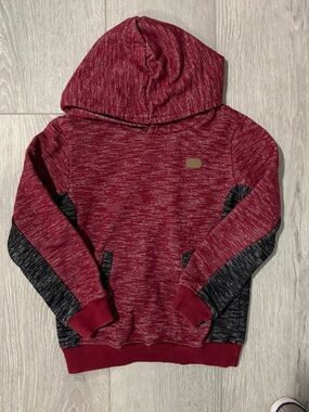 Lee Boys  Zip-Up Hooded Sweater in Maroon and Charcoal. Size 5